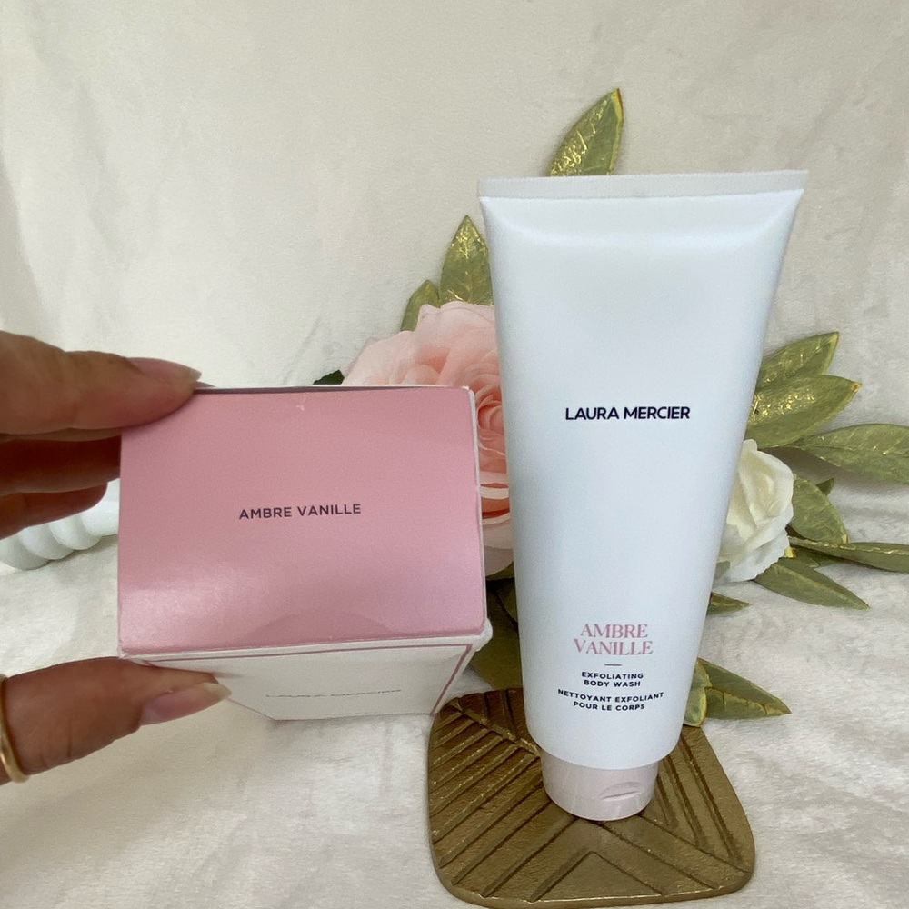 Laura Mercier Ambre Vanille Exfoliating Body Scrub - Pink and White
